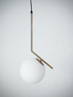 โคมไฟแขวน 9889/1 ทรงเรขาคณิต+ลูกแก้วคลาสสิก