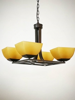 โคมไฟระย้า 28005-D4 สไตล์ลอฟท์ แก้วเหลี่ยม