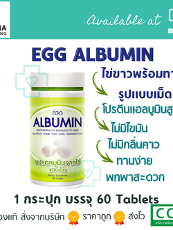 EGG ALBUMIN 60 TAB อัลบูมิน โปรตีนไข่ขาวสกัด ชนิดเม็ด สกัดจากไข่ขาวซึ่งมีโปรตีนสูง👍🌟
