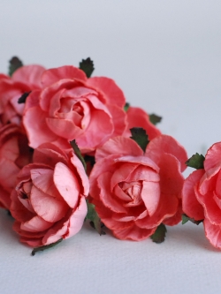 ดอกกุหลาบกระดาษสา peony ดอกไม้กระดาษสาราคาส่ง, ดอกไม้กระดาษ,ดอกไม้ประดิษฐ์ สำหรับตกแต่งของชำร่วย งานแต่งงาน ดอกกุหลาบกลม peony ขนาด 3.5 cm. จำนวน 25 ดอก, สีชมพูหวาน coral Paper Flowers, Peony flowers supplies size 3.5cm./ 25 pieces, handmade flowers. cora