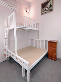 A101 เตียงเหล็ก 2 ชั้น ชั้นล่าง 6ฟุต ชั้นบน 3.5ฟุต