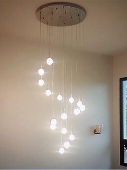 โคมไฟช่อ 950/16 ดีไซน์หรูหรา แก้วใสฟองอากาศ