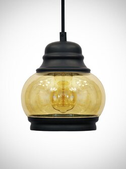 โคมไฟห้อย MD555/C แก้วสีชาอำพัน วินเทจสไตล์