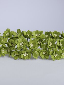 ดอกไม้กระดาษสา ดอกซากุระกระดาษ ดอกไม้กระดาษสาราคาส่ง ดอกไม้กระดาษสำหรับตกแต่งของชำร่วย งานแต่งงาน ทำช่อดอกไม้ติดอกเจ้าบ่าว ข้อมือดอกไม้เจ้าสาว ขนาด 2.00 cm. 50 ดอก สีเขียว Paper flowers supplies: DIY wedding tools Cherry blossom (Sakura) 50 pcs. size 2.0