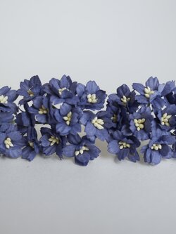 ดอกไม้กระดาษสา ดอกซากุระกระดาษ ขนาดเล็ก ดอกไม้กระดาษสาราคาส่ง ดอกไม้กระดาษสำหรับตกแต่งของชำร่วย งานแต่งงาน ทำช่อดอกไม้ติดอกเจ้าบ่าว ข้อมือดอกไม้เจ้าสาว ขนาด2.0 cm. 50 ดอก สีน้ำเงินกรมท่า Paper flowers supplies: DIY wedding tools small Cherry blossom (Saku