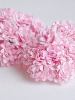 ดอกไม้ประดิษฐ์, ดอกไม้กระดาษสา, ดอก gypsophila, ดอกยิปโซ งานประดิษฐ์ตกแต่งของชำร่วย, ดอกไม้ทำพานพุ่ม,พานพวงมาลัย, พานรับไหว้, ขนาด 2 cm. สีชมพู