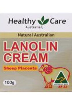 Healthy Care Lanolin with Sheep Placenta 100g เฮลตี้แคร์ ลาโนลิน วิช ฌีพ พลาเซนต้า ครีมรกแกะ ขนาด 100 มิลลิกรัม