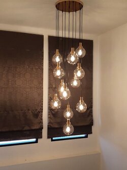 โคมไฟระย้าโมเดิร์น SP1281-12 แก้วใสทรงกลม