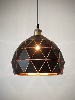 โคมไฟห้อย 9528SV/BG โลหะลายเรขาคณิต