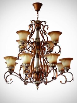 โคมไฟระย้าคลาสสิก F-3050/8+4 หรูหรา สไตล์วินเทจ