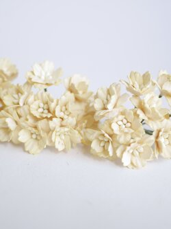 ดอกไม้กระดาษสา ดอกซากุระกระดาษ ขนาดเล็ก ดอกไม้กระดาษสาราคาส่ง ดอกไม้กระดาษสำหรับตกแต่งของชำร่วย งานแต่งงาน ทำช่อดอกไม้ติดอกเจ้าบ่าว ข้อมือดอกไม้เจ้าสาว ขนาด2.0 cm. 50 ดอก สีเหลืองอ่อน Paper flowers supplies: DIY wedding tools small Cherry blossom (Sakura)