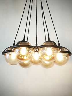 โคมไฟห้อย 6518-6+1 ดีไซน์กลมกลืน แสงสวยอบอุ่น เหมาะสำหรับห้องนั่งเล่นและร้านอาหาร