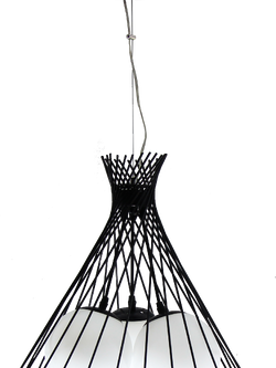โคมไฟห้อย 80050/3 BK โมเดิร์นทรงกรวย ดีไซน์ไขว้ลวดลายเรขาคณิต