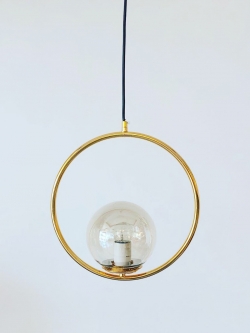 โคมไฟห้อย 9130 ทรงกลมสีทอง โคมแก้วใส ดีไซน์โมเดิร์น