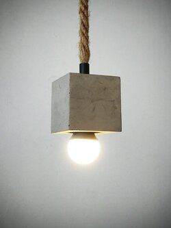 โคมไฟห้อย รุ่น BG020/1 มินิมอลทรงสี่เหลี่ยม คอนกรีตแท้