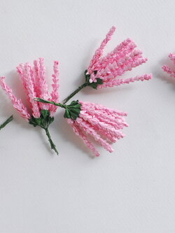 ดอกไม้ประดิษฐ์, ดอกไม้กระดาษสา, ดอกลาเวนเดอร์กระดาษ lavender, ดอกลาเวนเดอร์ กระดาษสา งานประดิษฐ์ตกแต่งของชำร่วย, ดอกไม้ทำพานพุ่ม, พานรับไหว้, ขนาด 1 cm. สีชมพู