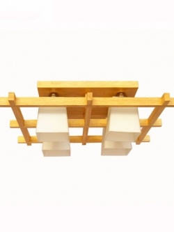 โคมไฟเพดานไม้ 101/4 ดีไซน์มินิมอล แก้วฝ้า 4 ดวง