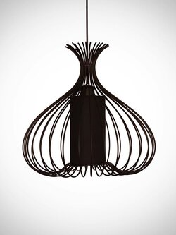 โคมไฟห้อย D8355 โคมลวดทรงหยดน้ำ พร้อมผ้าด้านใน