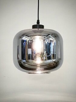 โคมไฟห้อยแก้ว 8024-1P GREY ทรงกลมสะท้อนแสง สไตล์ลอฟท์