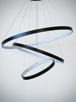 โคมไฟห้อยH721-3 BK วงแหวนดำ 3 ชั้น