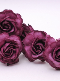 Paper Flower, 25 pieces roses paper size 3.5 cm., byzantine color.