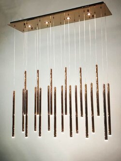 โคมไฟห้อยโมเดิร์นลักชูรี่ รุ่น 6282/20 ดีไซน์แท่งสแตนเลส