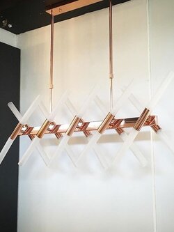 โคมไฟห้อย 8520-20GD โรสโกลด์ ดีไซน์ทแยงสุดล้ำ