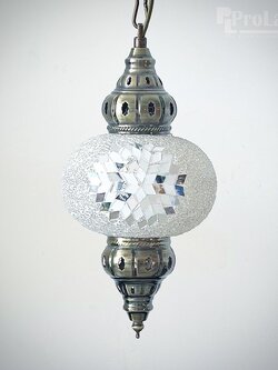 โคมไฟแขวน-โคมไฟห้อย LK017/A โมเสกแก้วขาว สไตล์โมร็อกโก