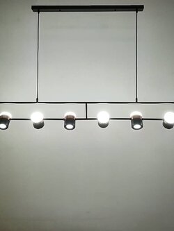 โคมไฟแขวน X1017/6 เส้นเรียบสวย หลอดปรับแสงได้ 6 ดวง