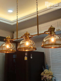 โคมไฟแขวน 6009-3 GAB วินเทจ 3 หัวทองรมดำหรูหรา