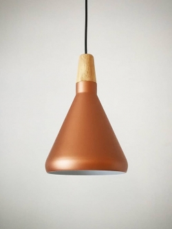 โคมไฟห้อย 8123A มินิมอล สีคอปเปอร์ หัวไม้ธรรมชาติ