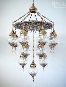 โคมไฟระย้าแก้วใสหรูหราสไตล์ตะวันออกกลาง รุ่น LK2376/15