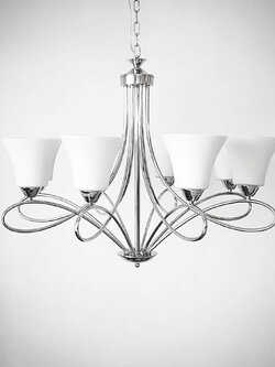 โคมไฟระย้า 8083-8 คลาสสิกหรู ขาวนวล แสงนุ่มละมุน