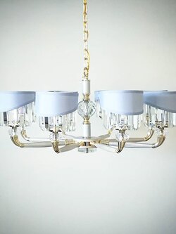 โคมไฟระย้า 8802/8 และ 8802/8+4 โลหะคริสตัลผ้าหรูหรา