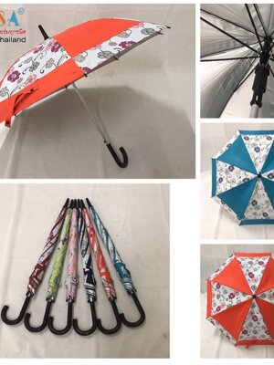 ร่มยาว 24นิ้ว แกน14มิล ผ้าต่อชายสีพื้นสลับลายดอก ยูวีใน ด้ามงอ ชิ้น SKU-00127 2020-01-30 11:41:33 2022-06-20 16:44:04