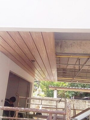 ฝ้าเพดานเมทัลชีตลายไม้เมเปิ้ล MwooD U16 - 166 @ ซอยจรัญสนิทวงศ์ 75 กทม.