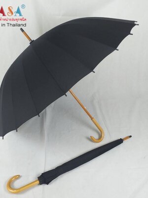 ร่มสวยๆแบบไทยๆ ขนาด 26 นิ้ว ชายลายดอกไม้ โครงเหล็ก 24 ซี่ แกนไม้ ด้ามไม้ แข็งแรง คัน 24K / สีดำ 2018-03-24 10:58:18 2023-10-24 14:46:25