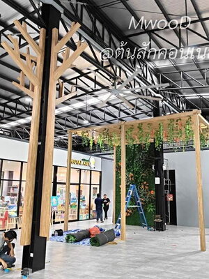 หลากหลายรูปแบบ : งานหุ้มเสา - คาน เหล็ก คอนกรีต เสาไม้จริงด้วย MwooD