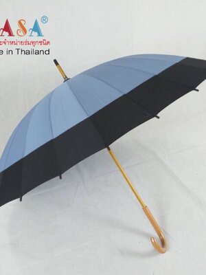 ร่มยาว 24 นิ้ว โครงเหล็กดำ 24 ซี่ แกนไม้ ด้ามไม้ สีพื้น ชายขอบดำ สวยงามแบบไทยๆ ชิ้น SKU-00158 2020-05-08 10:14:31 2023-10-24 14:34:15