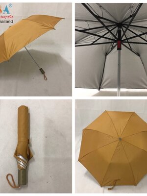 ร่มพับ 2 ตอน กันUV สีไพร(พระ) โครงเหล็ก ซี่ 8 ก้น ด้ามพลาสติก ผลิตในประเทศไทย คัน 203 2018-03-21 12:02:55 2023-10-28 13:40:56