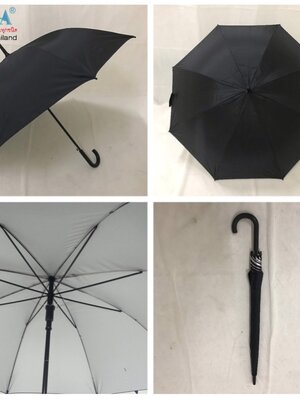 ร่มยาว ขนาด 28 นิ้ว ผ้าเคลือบยูวี สีดำ โครงเหล็ก ซี่ 8 ก้าน ด้ามงอ ผลิตในไทย ชิ้น 28142-2 2020-07-07 15:04:43 2023-10-24 14:55:10