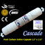 ไส้กรองน้ำ Post Carbon Inline แคปซูล 12 นิ้ว x 2.5 นิ้ว (หัวเสียบพร้อมข้อต่อ) Cascade