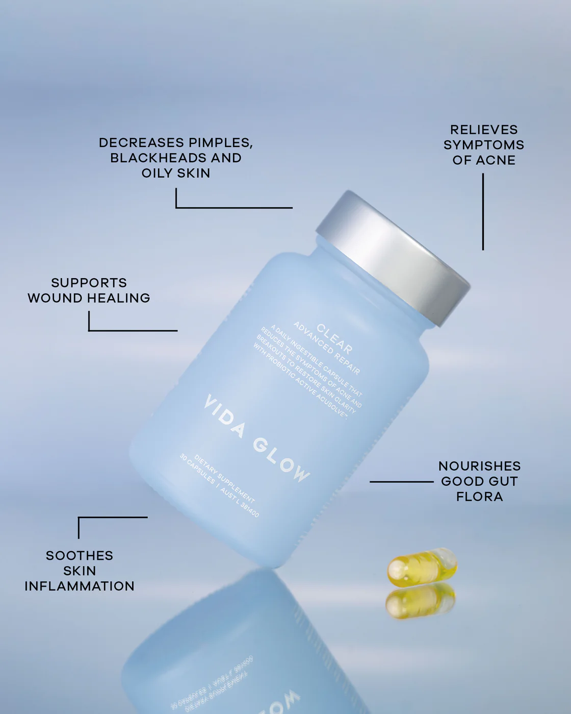 Vida Glow Clear Advanced Repair 30 Capsules 0 กรัม